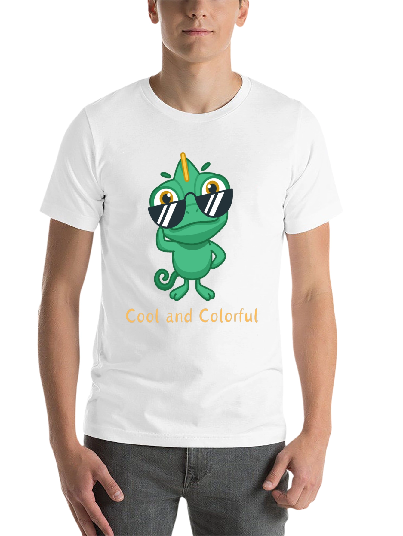 Black Cool Chameleon T-Shirt - Unique Colorful Design view 14