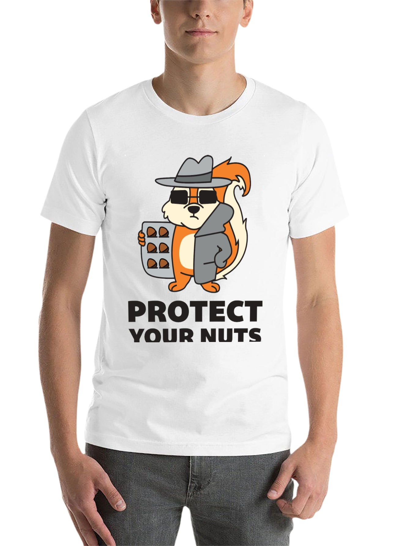 Black Protect Your Nuts Novelty Graphic Tee view 14