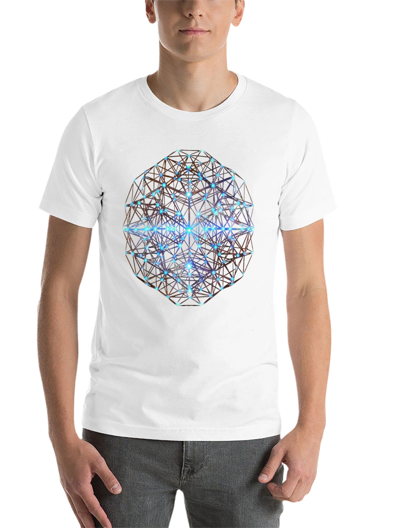 Black Geometric Sphere Graphic T-Shirt - Modern Design view 14