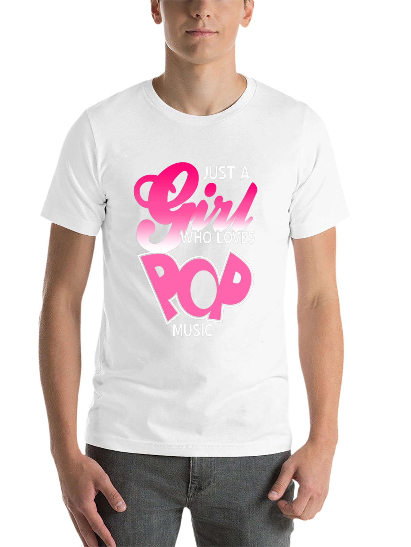 Black Just a Girl Who Loves Pop Music T-Shirt view 14