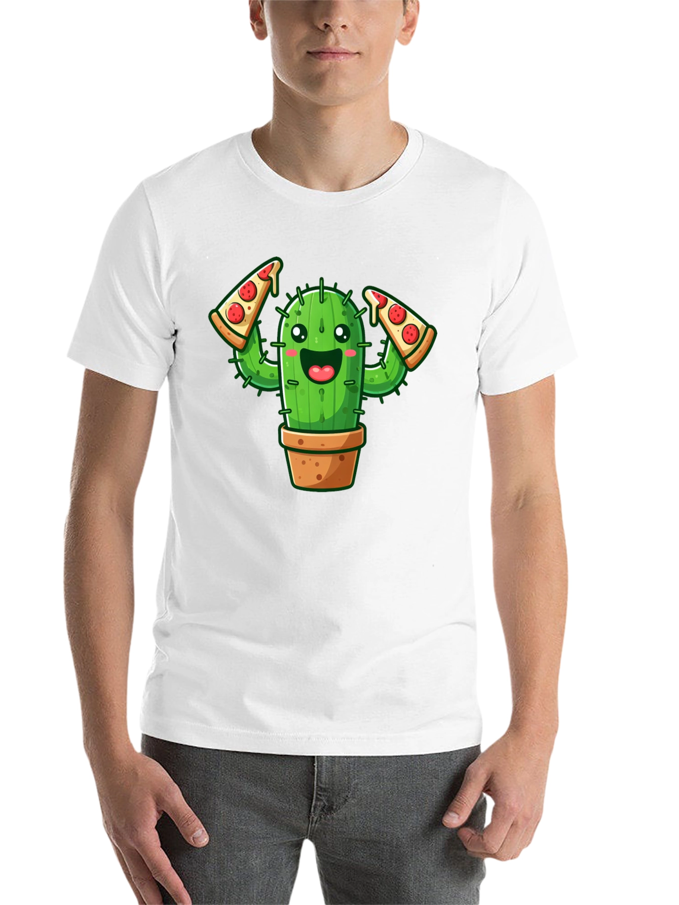 Black Cactus Pizza Lover Graphic Tee - Unisex view 14