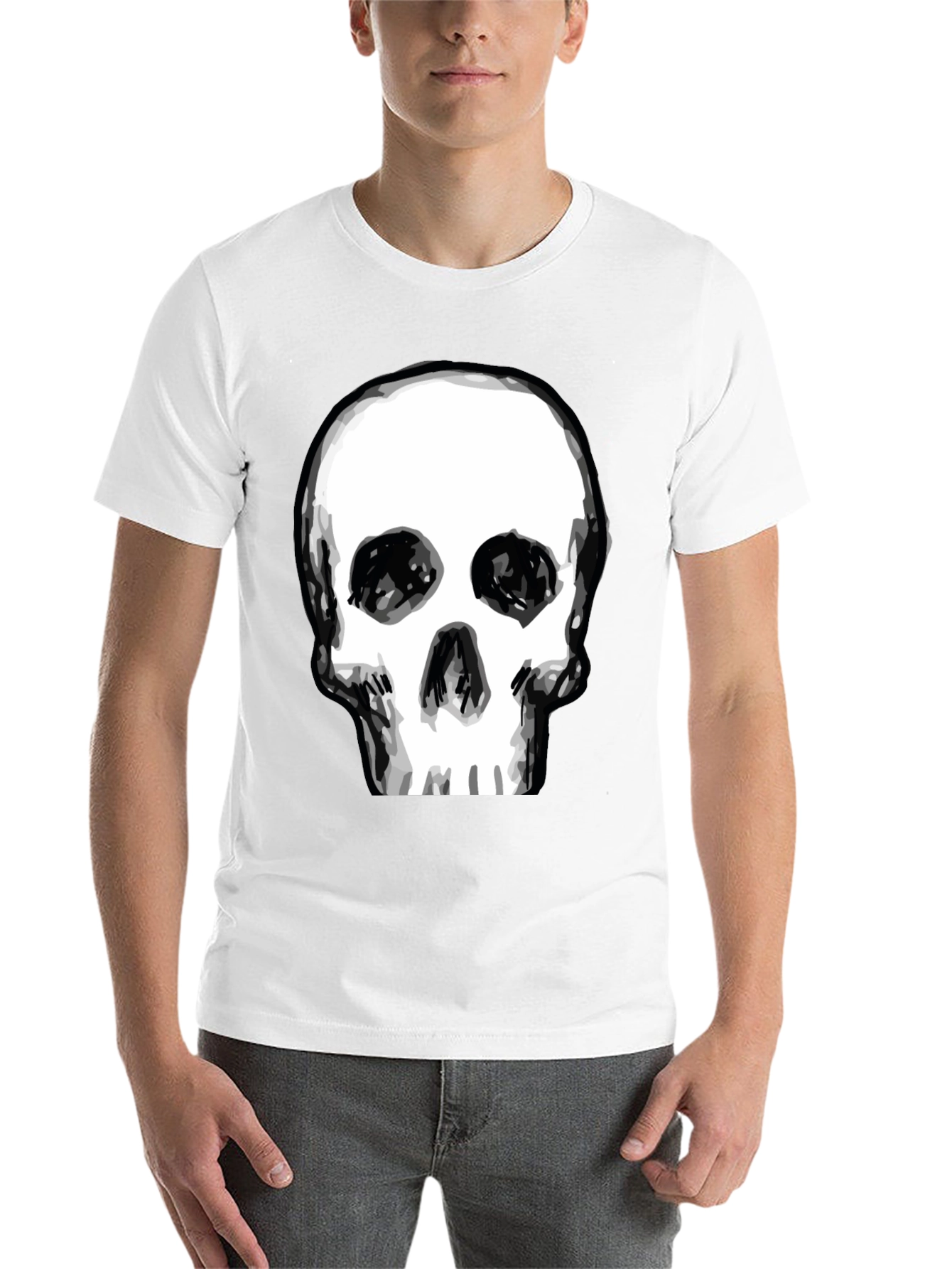 Black Skull Graphic Tee - Men's Black T-Shirt view 14