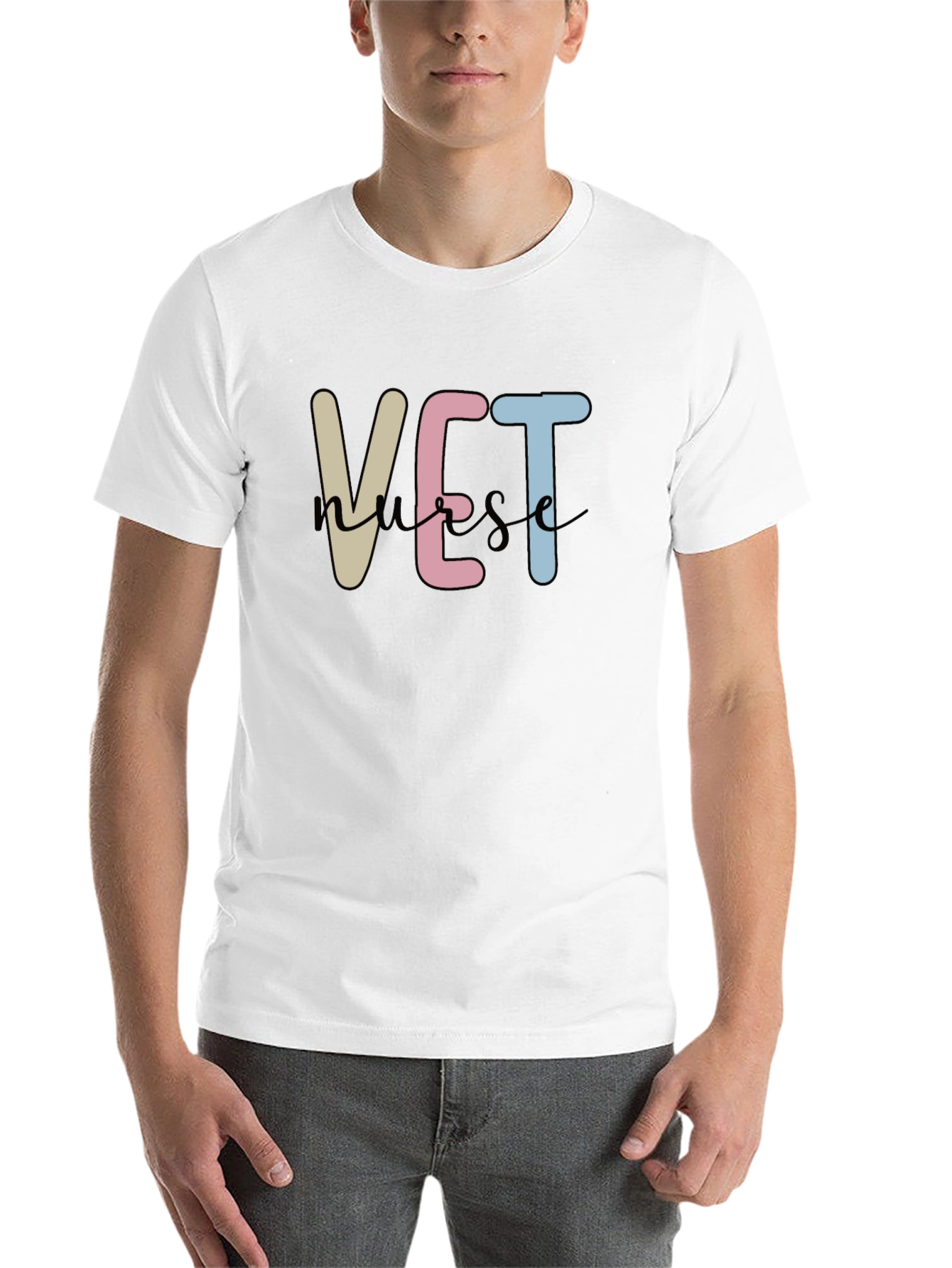 Black Vet Nurse T-Shirt - Unisex Black Tee view 14