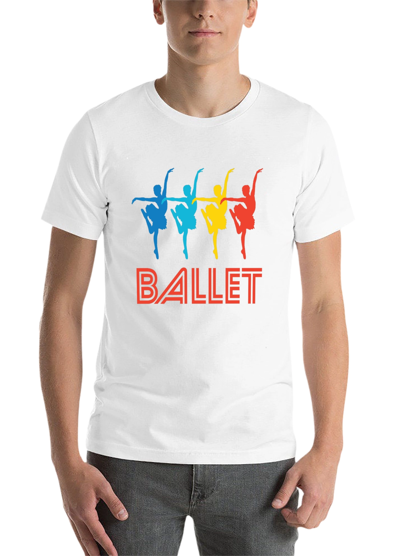Black Ballet Dancer Graphic Tee - Black Cotton T-Shirt view 14