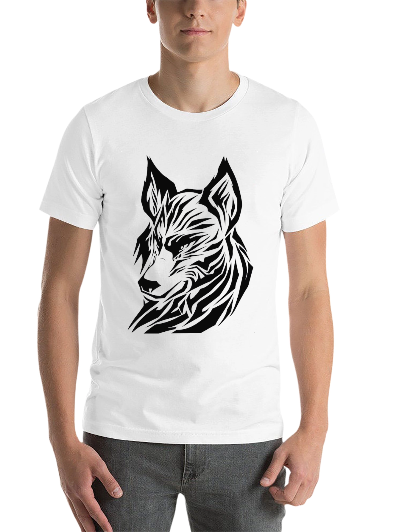 Black Black Wolf Graphic Tee - Men's Modern Fit view 14