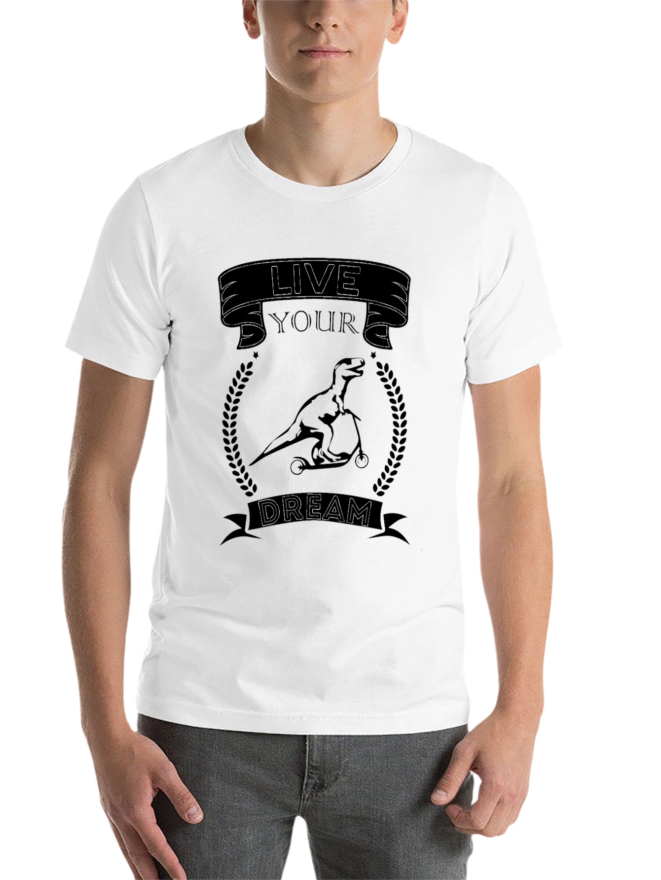 Black Live Your Dream Dinosaur T-Shirt - Black view 14