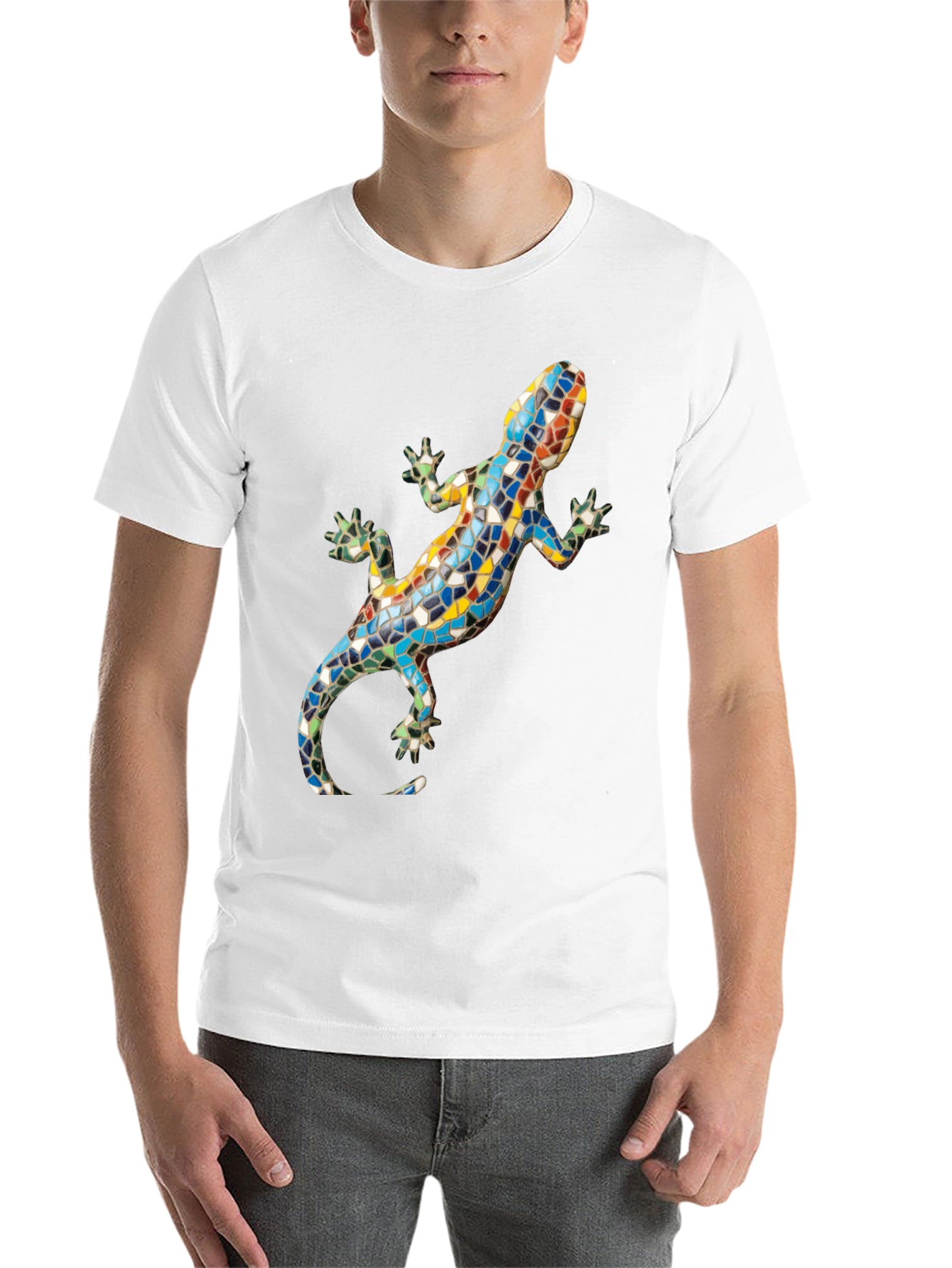 Black Mosaic Lizard Graphic Tee view 14