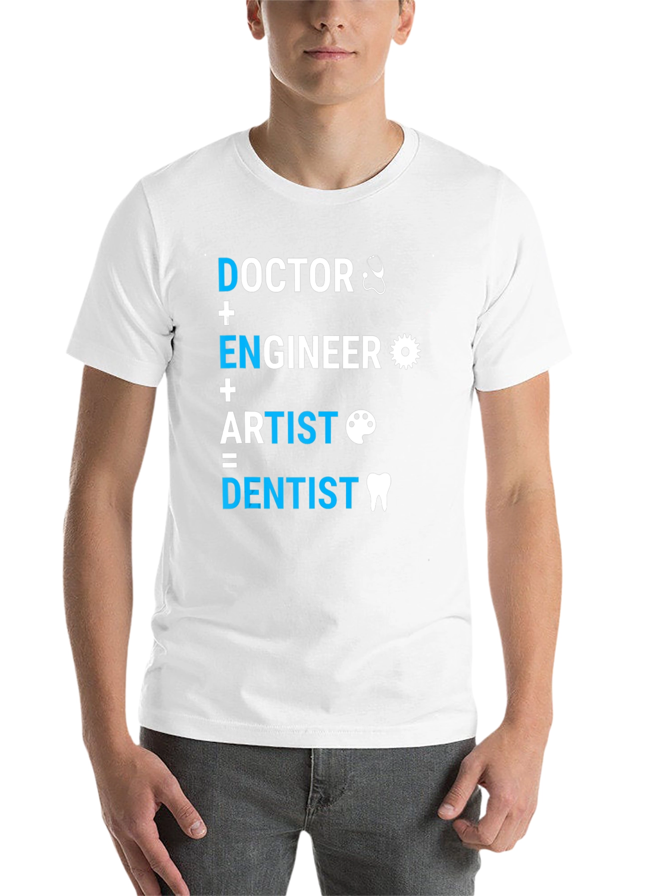 Black Doctor, Engineer, Artist = Dentist T-Shirt view 14