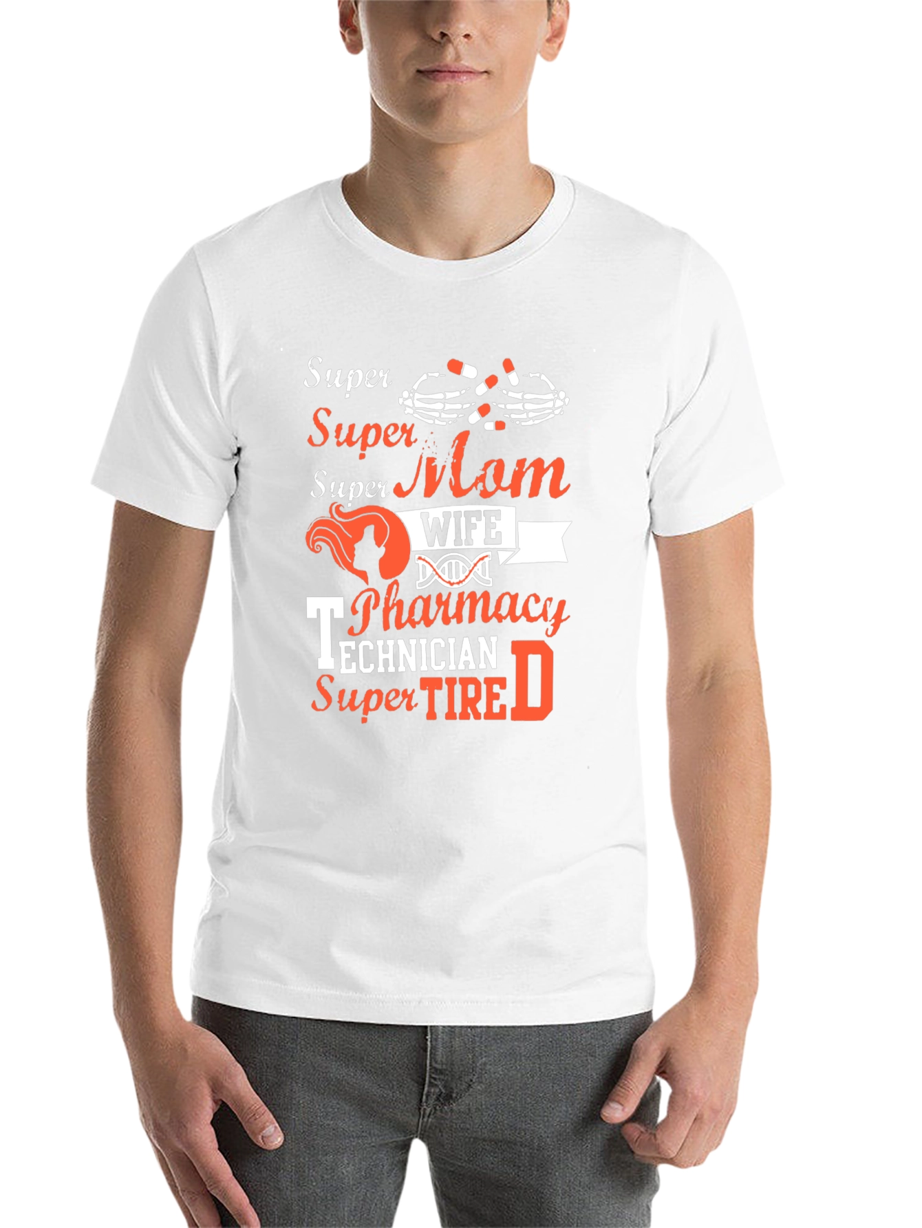 Black Super Mom Wife Pharmacy Technician T-Shirt view 14