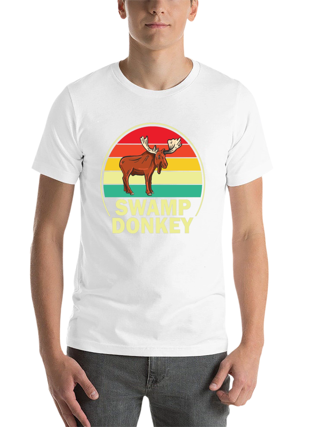 Black Swamp Donkey T-Shirt, Moose Graphic Tee view 14