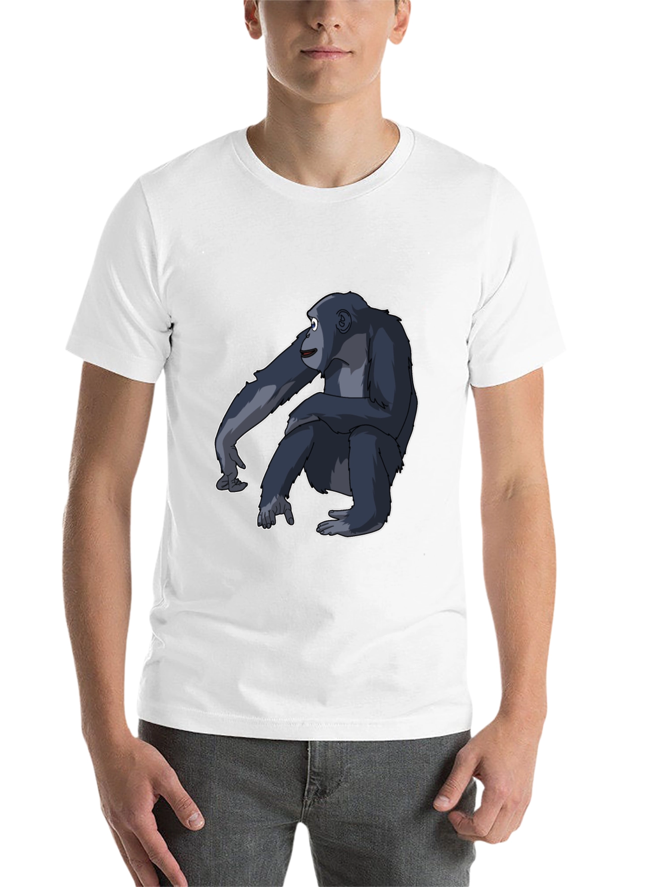Black Chimpanzee Graphic Tee - Black Cotton T-Shirt view 14