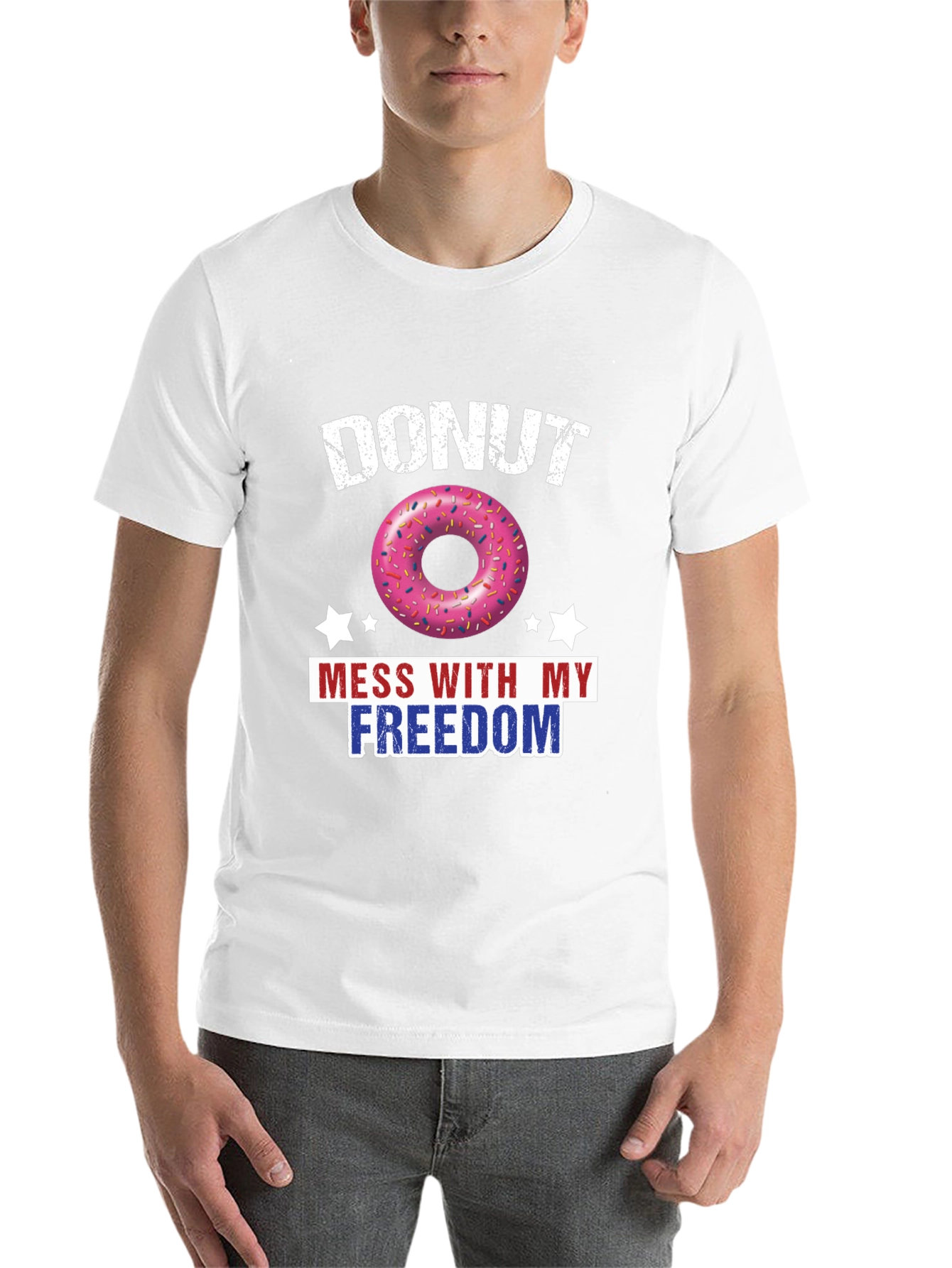 Black Donut Mess With My Freedom Patriotic T-Shirt view 14