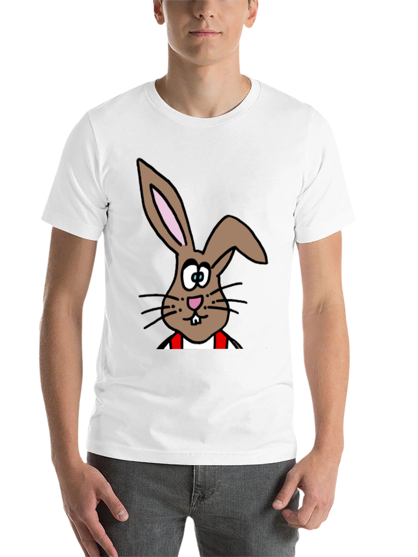 Black Cartoon Bunny T-Shirt - Casual Cotton Tee view 14
