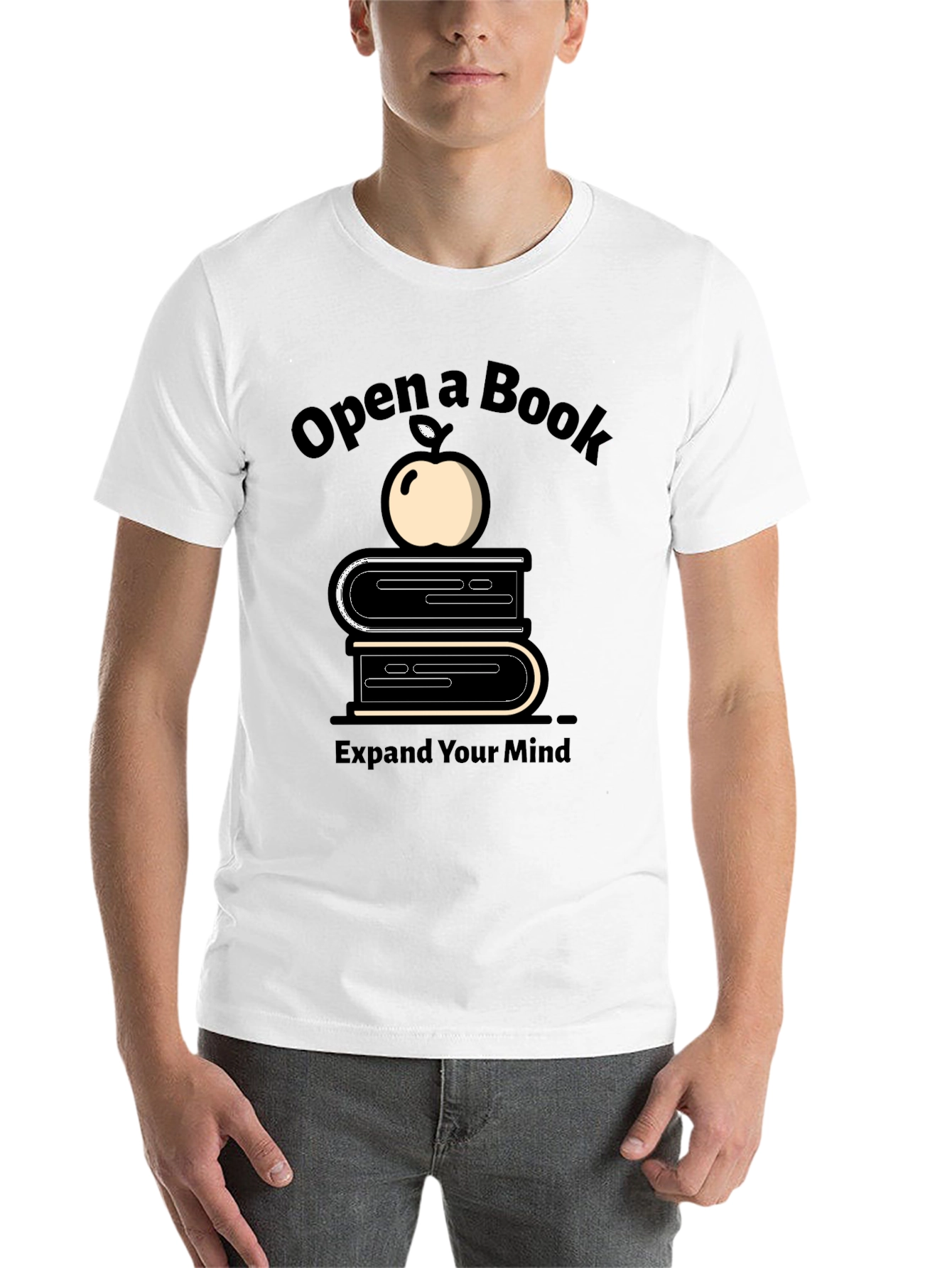 Black Open a Book Graphic Tee - Unisex Black T-Shirt view 14