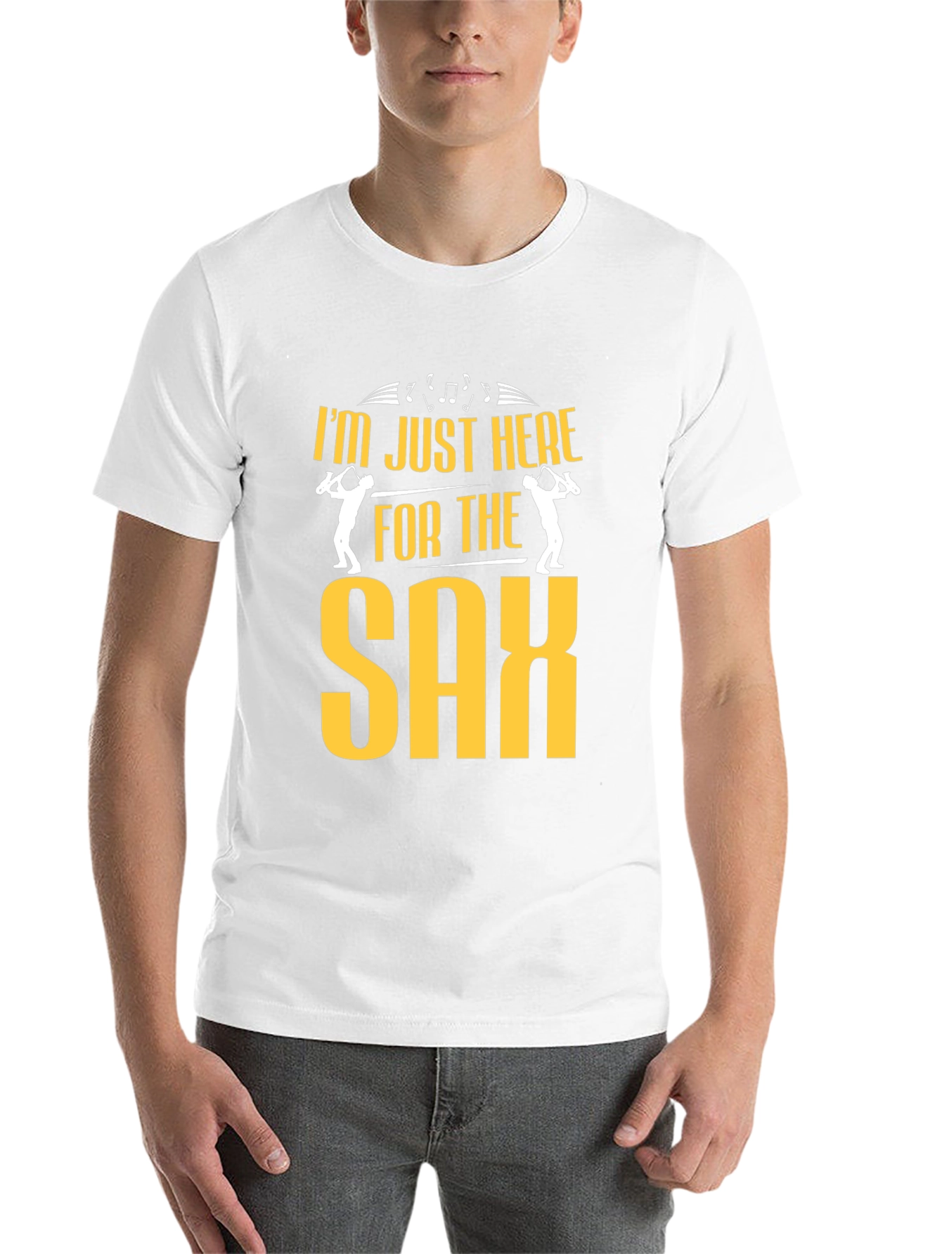 Black I'm Just Here For The Sax - Black Cotton T-Shirt view 14
