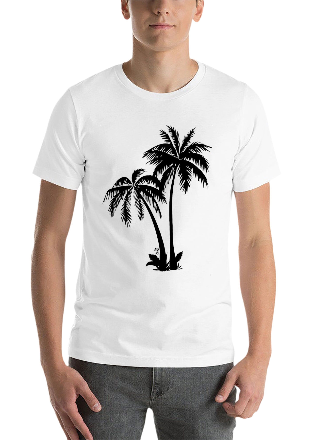 Black Palm Tree Graphic T-Shirt - Tropical Island Vibes view 14