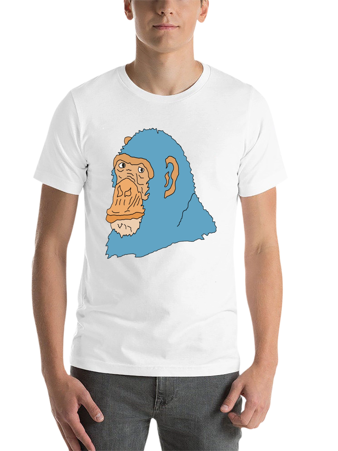 Black Blue Monkey Graphic Black T-Shirt view 14