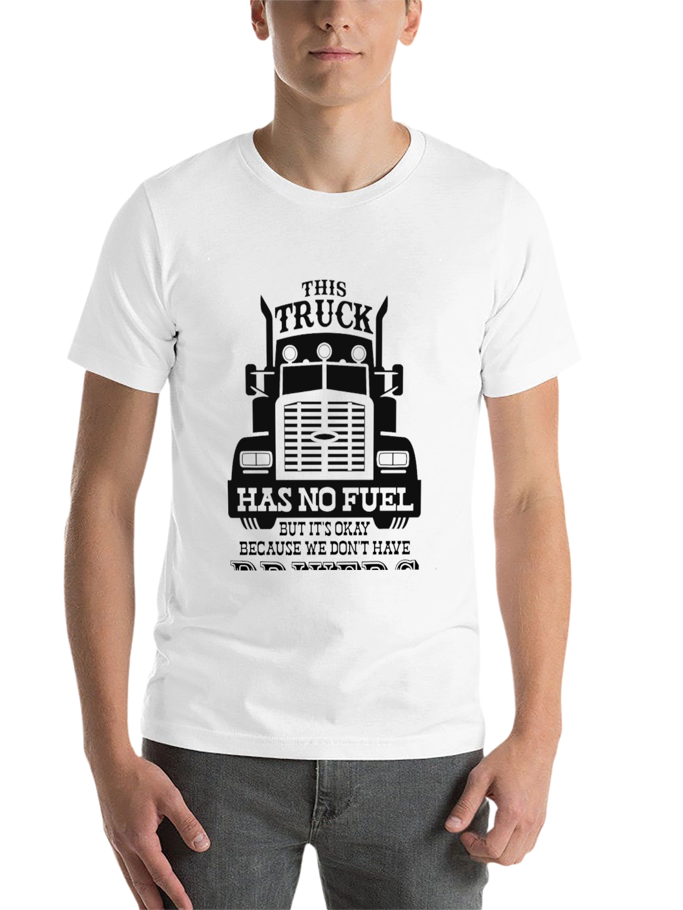 Black Funny Trucker Shirt - No Fuel, No Problems view 14