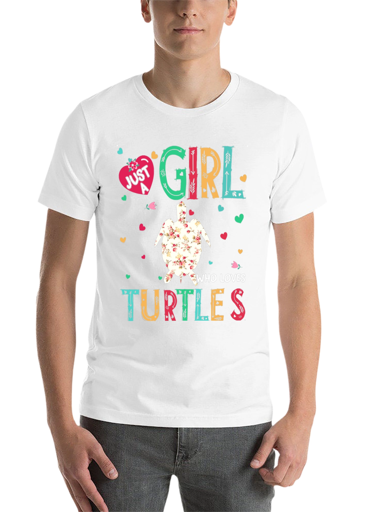 Black Just A Girl Who Loves Turtles T-Shirt view 14