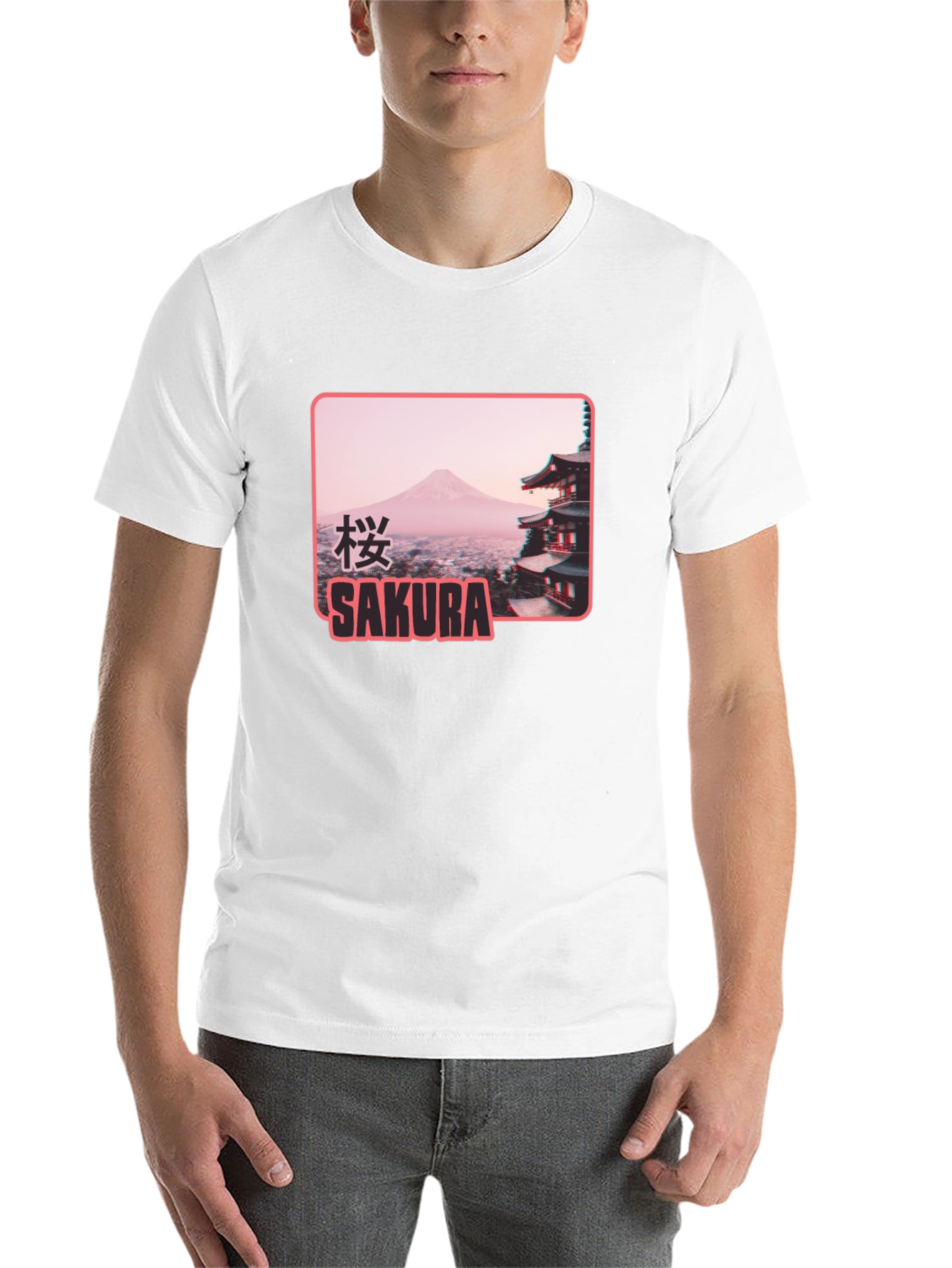 Black Sakura Japan Graphic T-Shirt - Black view 14