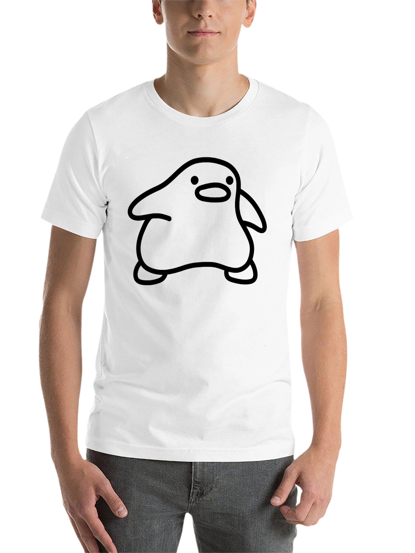Black Men's Black Graphic Tee - Blob Character view 14