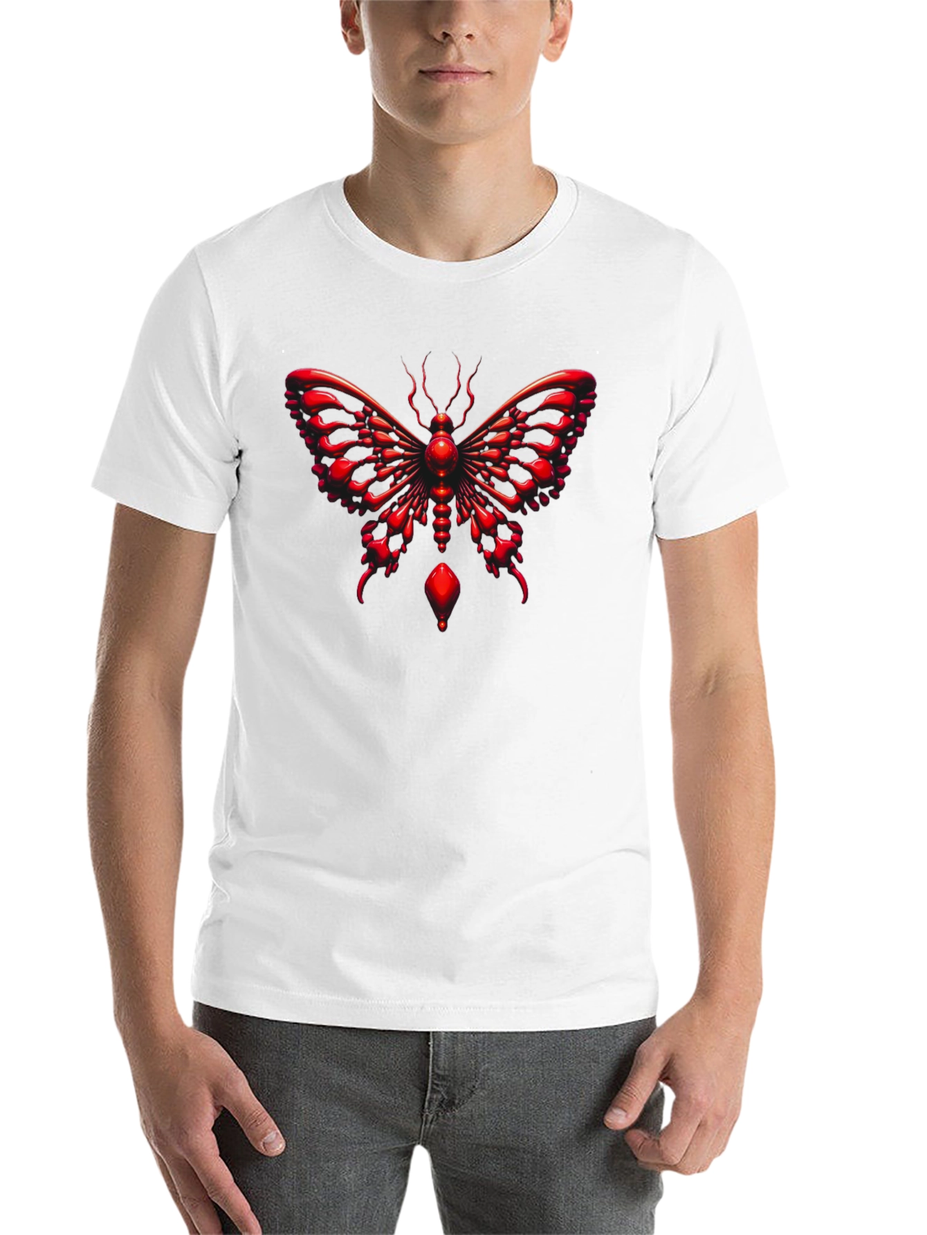 Black Red Butterfly Graphic Tee view 14