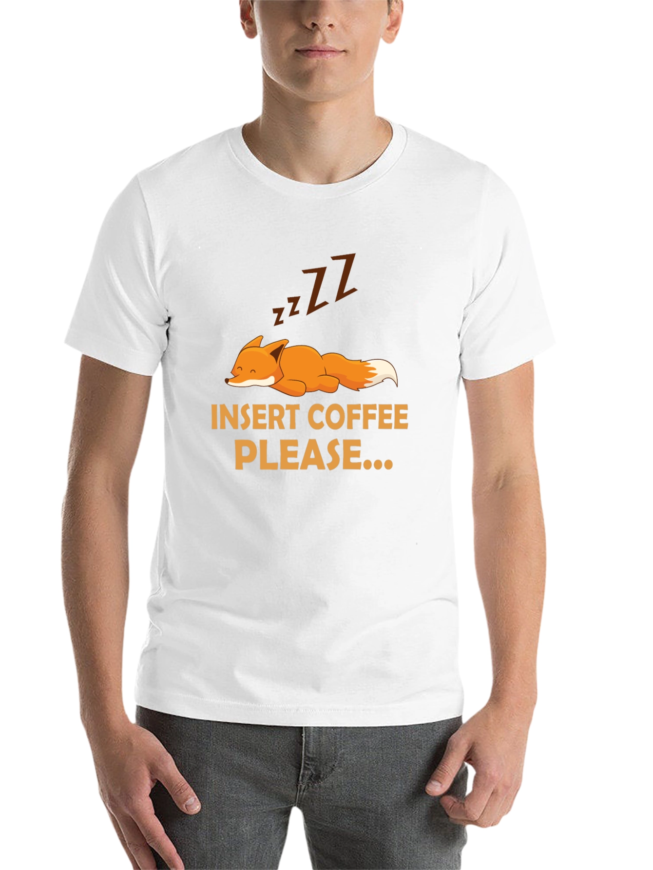 Black Insert Coffee Please Fox Graphic Tee view 14