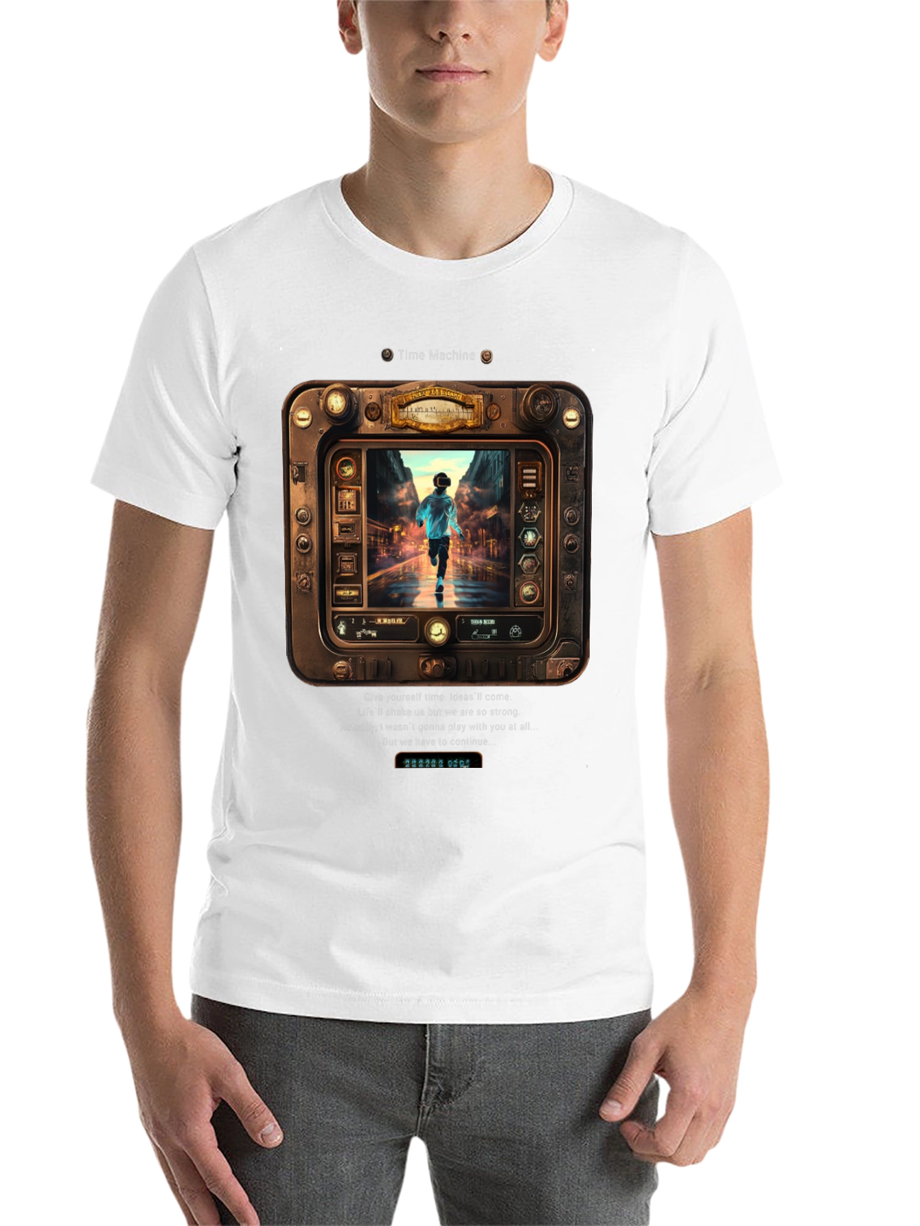 Black Time Machine Graphic Tee - Retro Future Style view 14