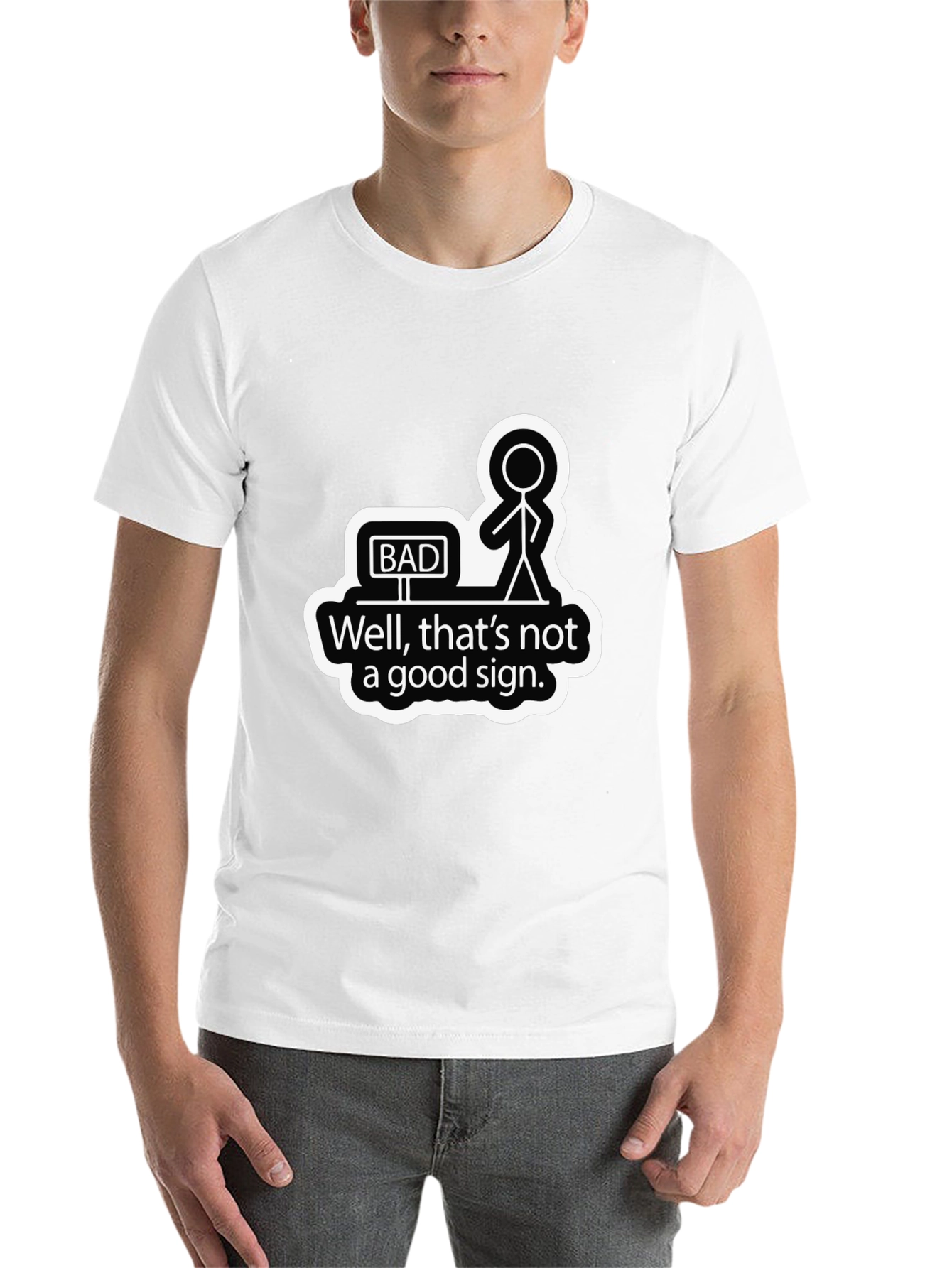 Black Bad Sign Graphic Tee - Humorous Sarcastic Shirt view 14