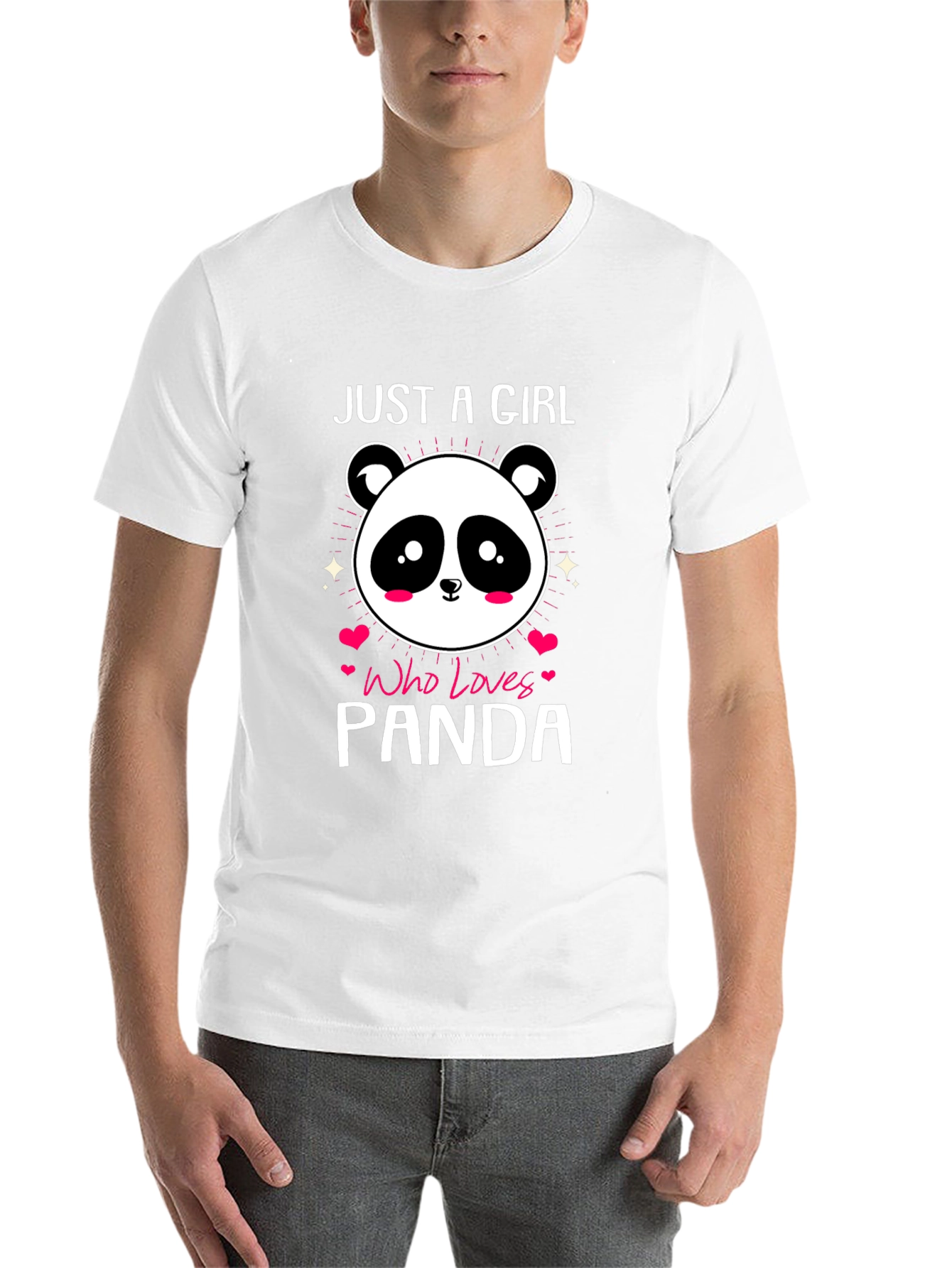 Black Just A Girl Who Loves Panda T-Shirt view 14