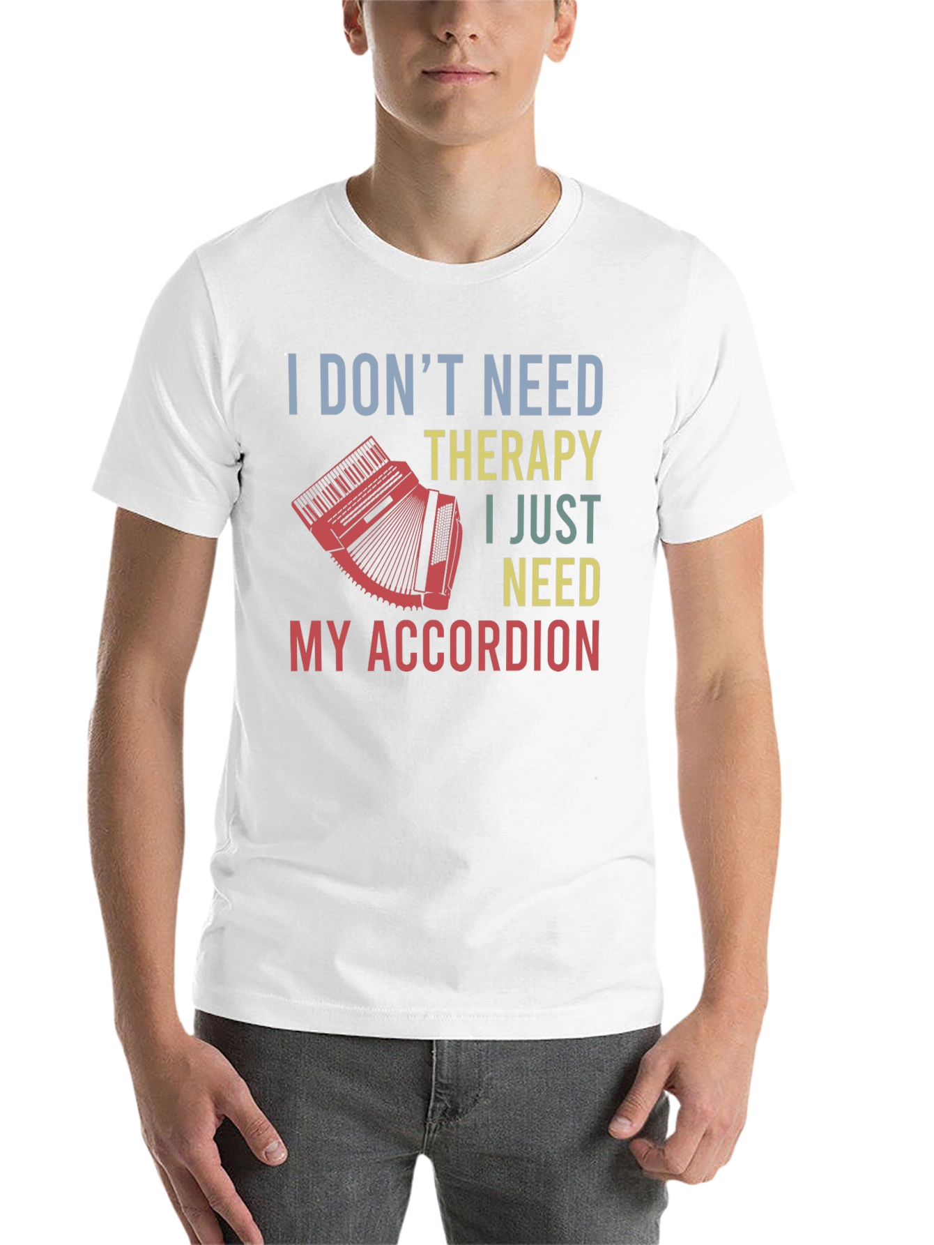Black Accordion Therapy T-Shirt - Musician Gift view 14