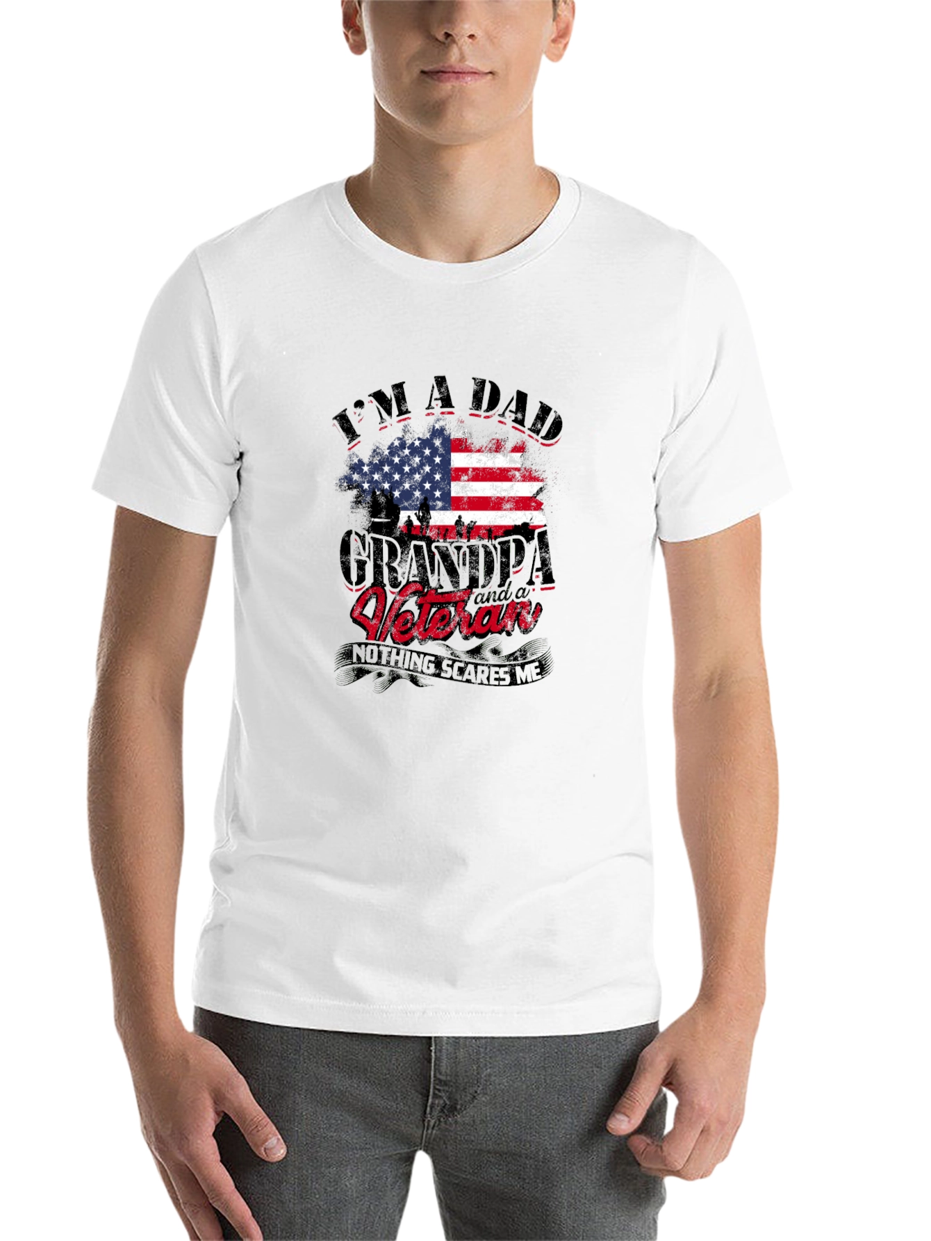 Black Dad Grandpa Veteran Graphic Tee view 14