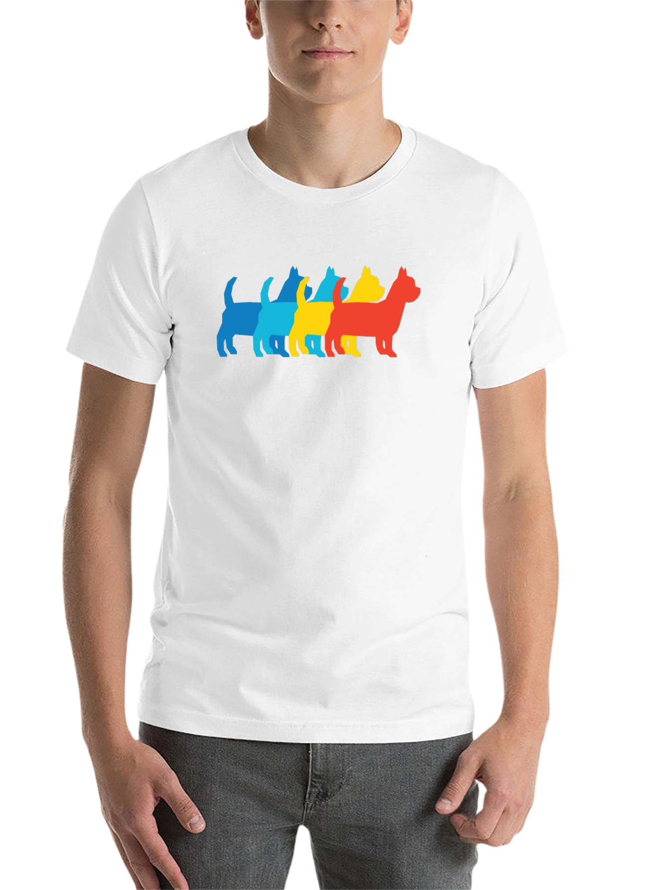 Black Pop Art Dog Silhouette Graphic Tee view 14