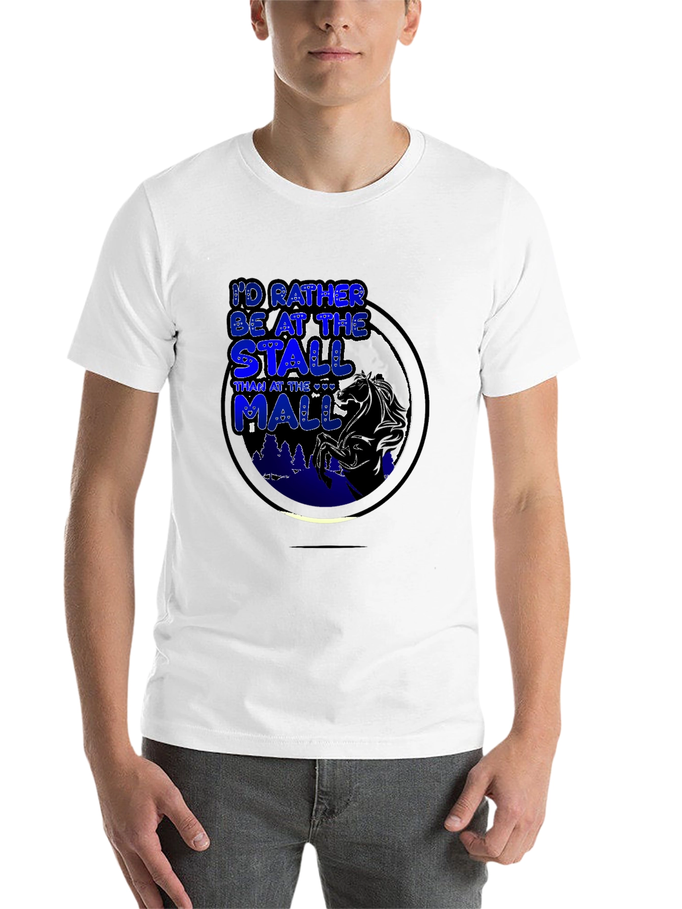 Black Horse Stall Over Mall Graphic Tee view 14