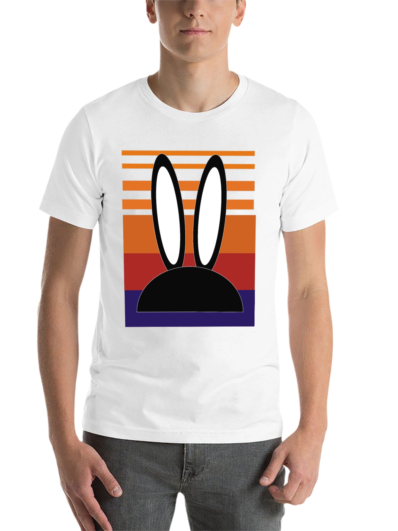 Black Retro Bunny Ears Graphic Tee view 14