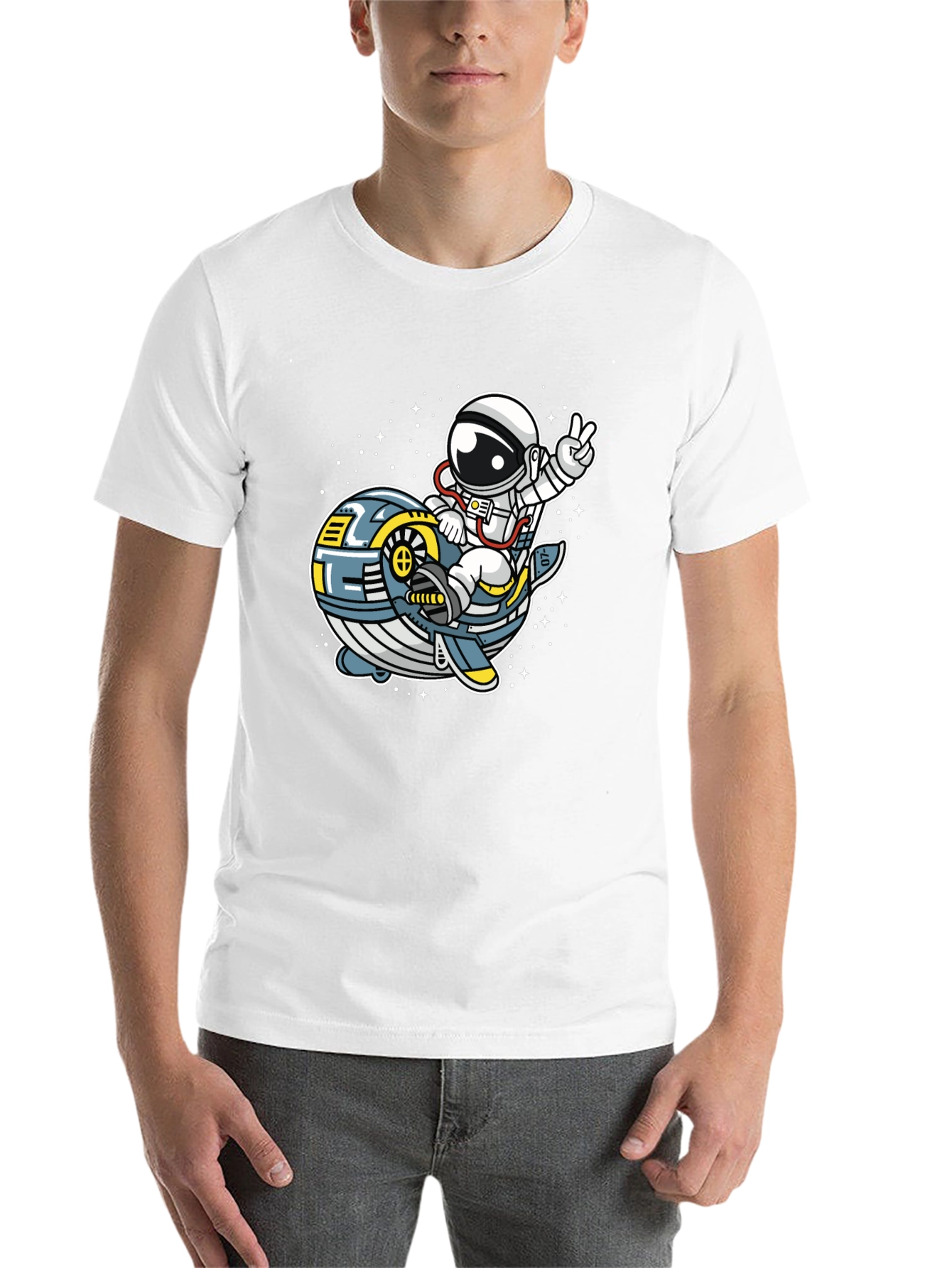 Black Astronaut Whale Space Ride T-Shirt view 14