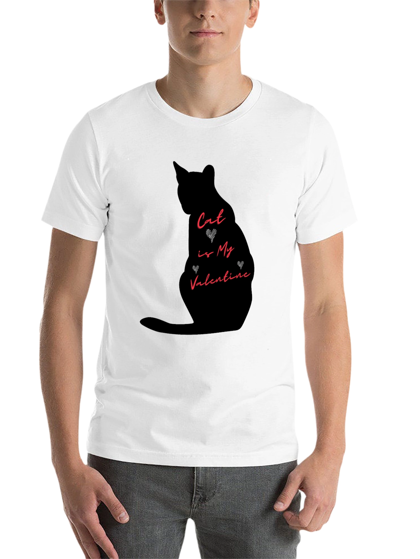 Black Cat is My Valentine Graphic Tee view 14
