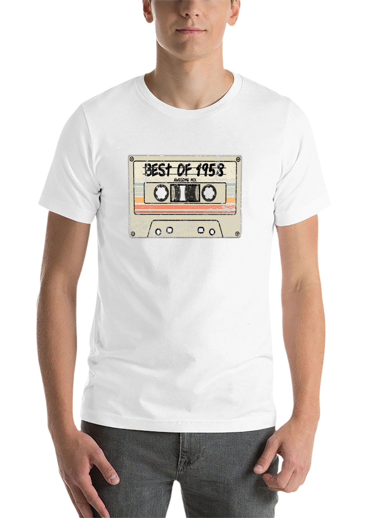 Black Best of 1958 Cassette Tape T-Shirt view 14