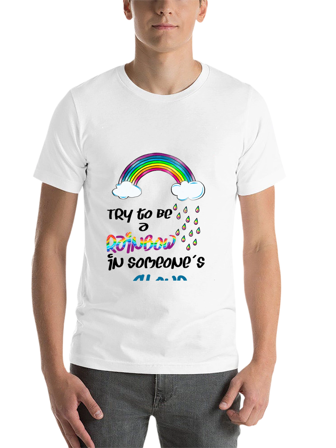 Black Rainbow Cloud Graphic T-Shirt view 14