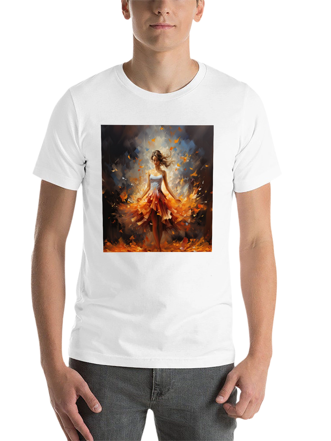 Black Woman in Autumn Dress T-Shirt view 14