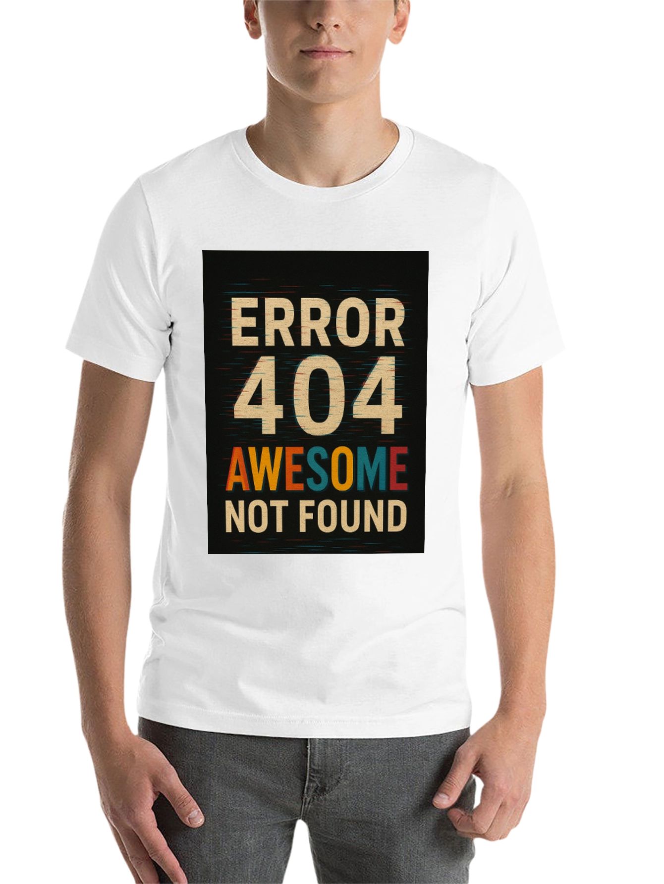 Black Error 404 Awesome Not Found Black T-Shirt view 14