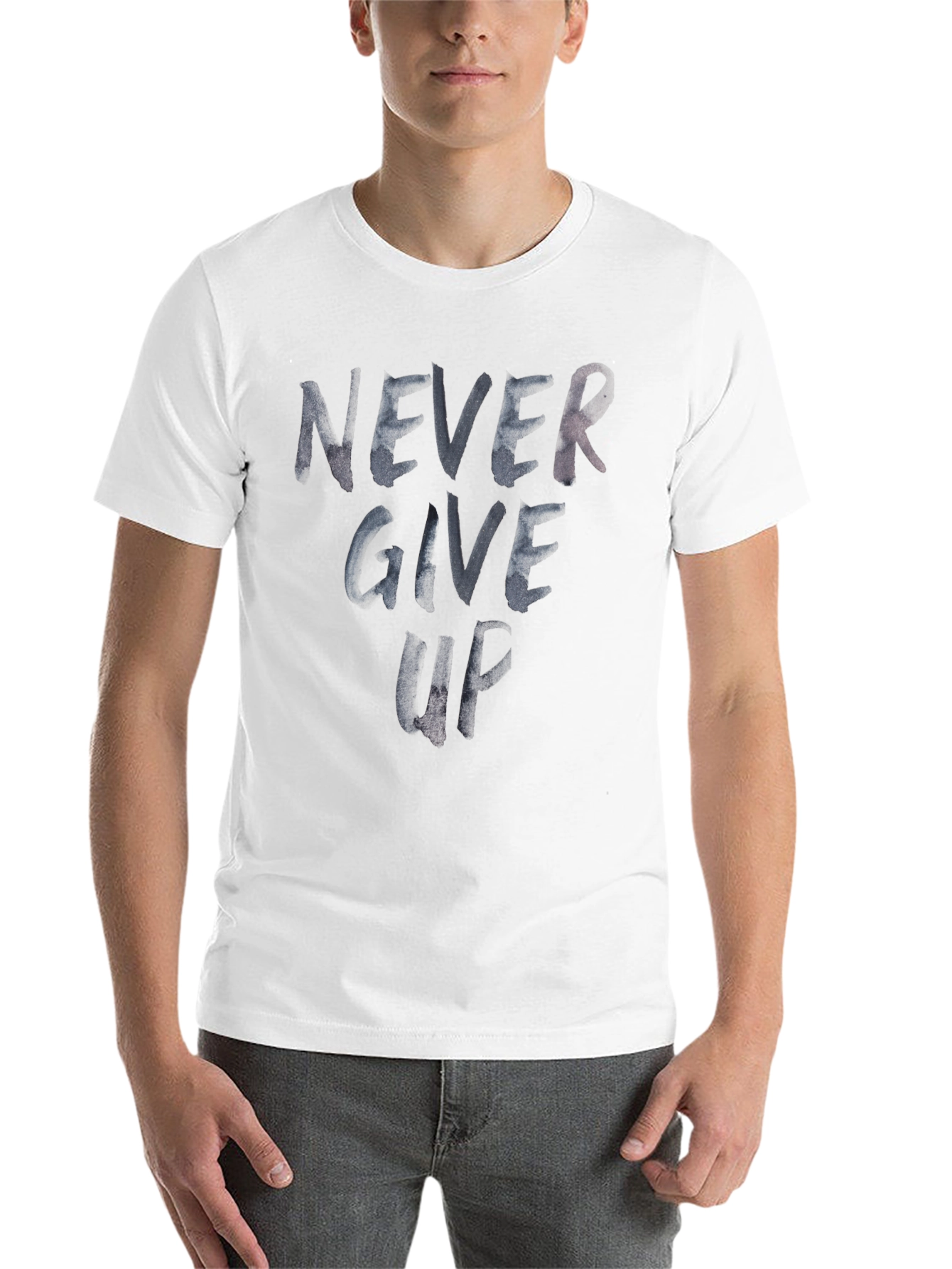 Black Never Give Up Graphic Print T-Shirt view 14