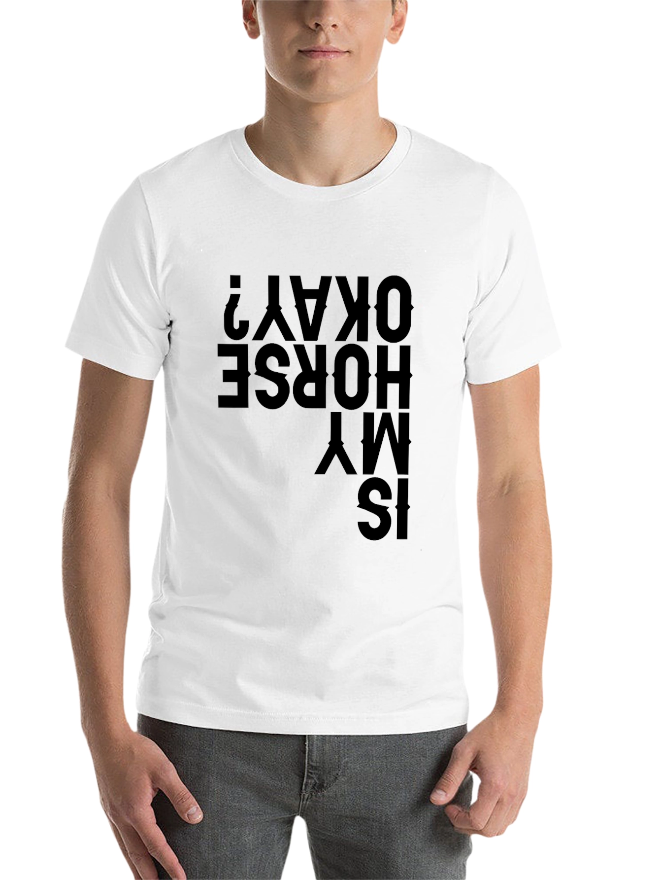 Black Is My Horse Okay? Black Graphic T-Shirt view 14