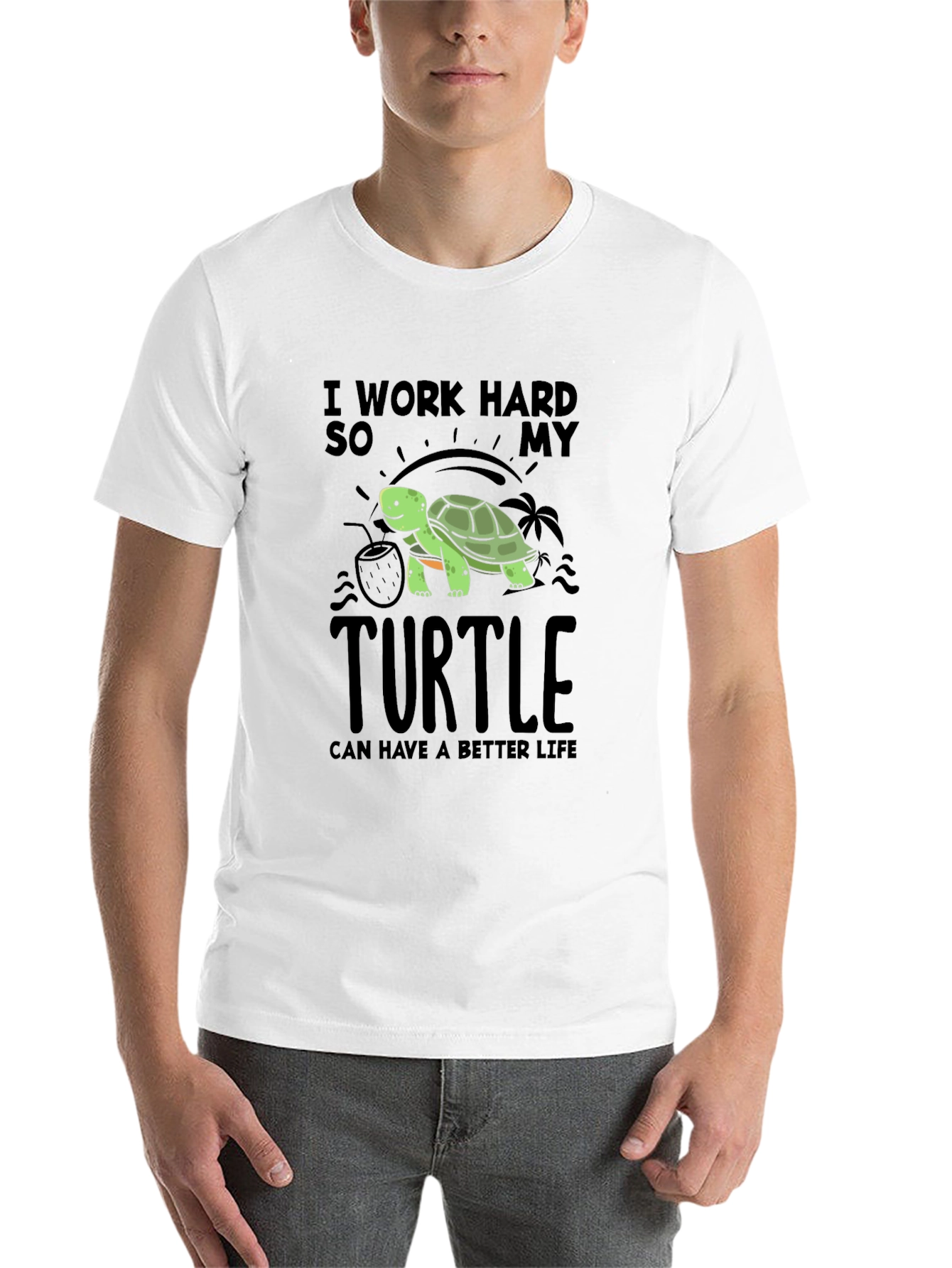 Black I Work Hard So My Turtle Can Have a Better Life T-Shirt view 14