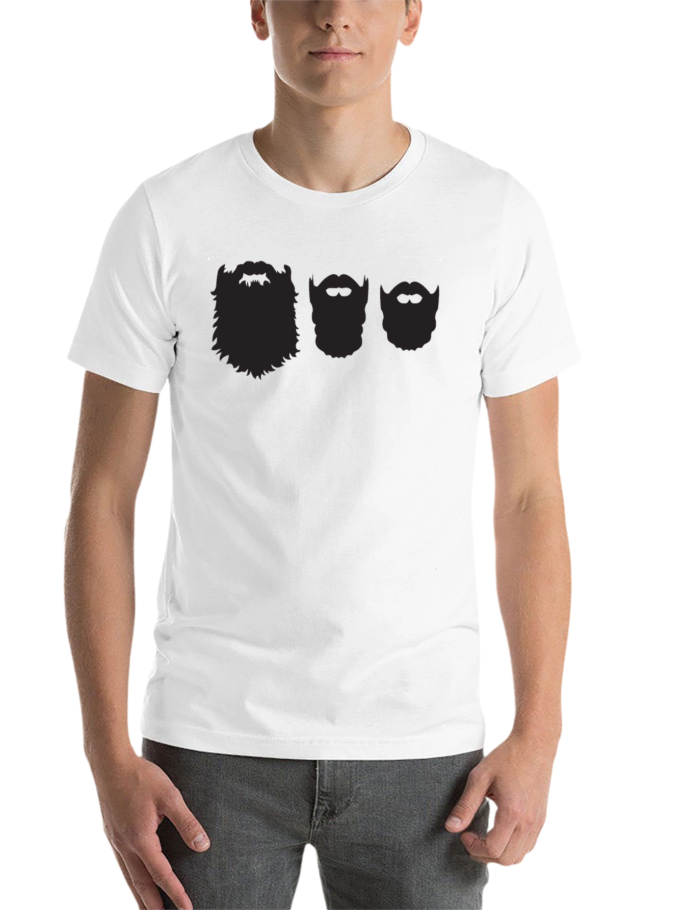 Black Bearded Faces Graphic T-Shirt - Black view 14