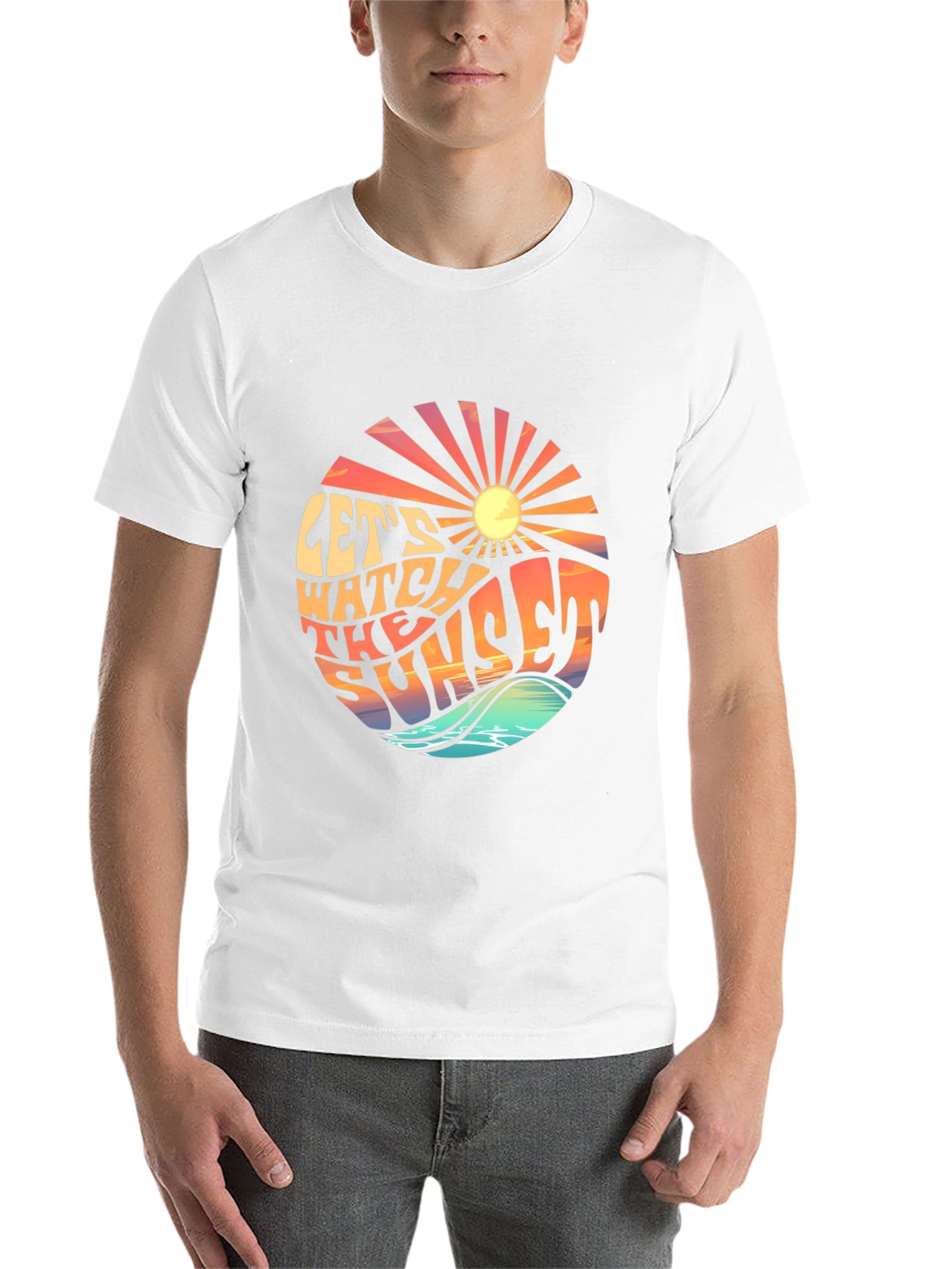 Black Let's Watch the Sunset Graphic T-Shirt view 14