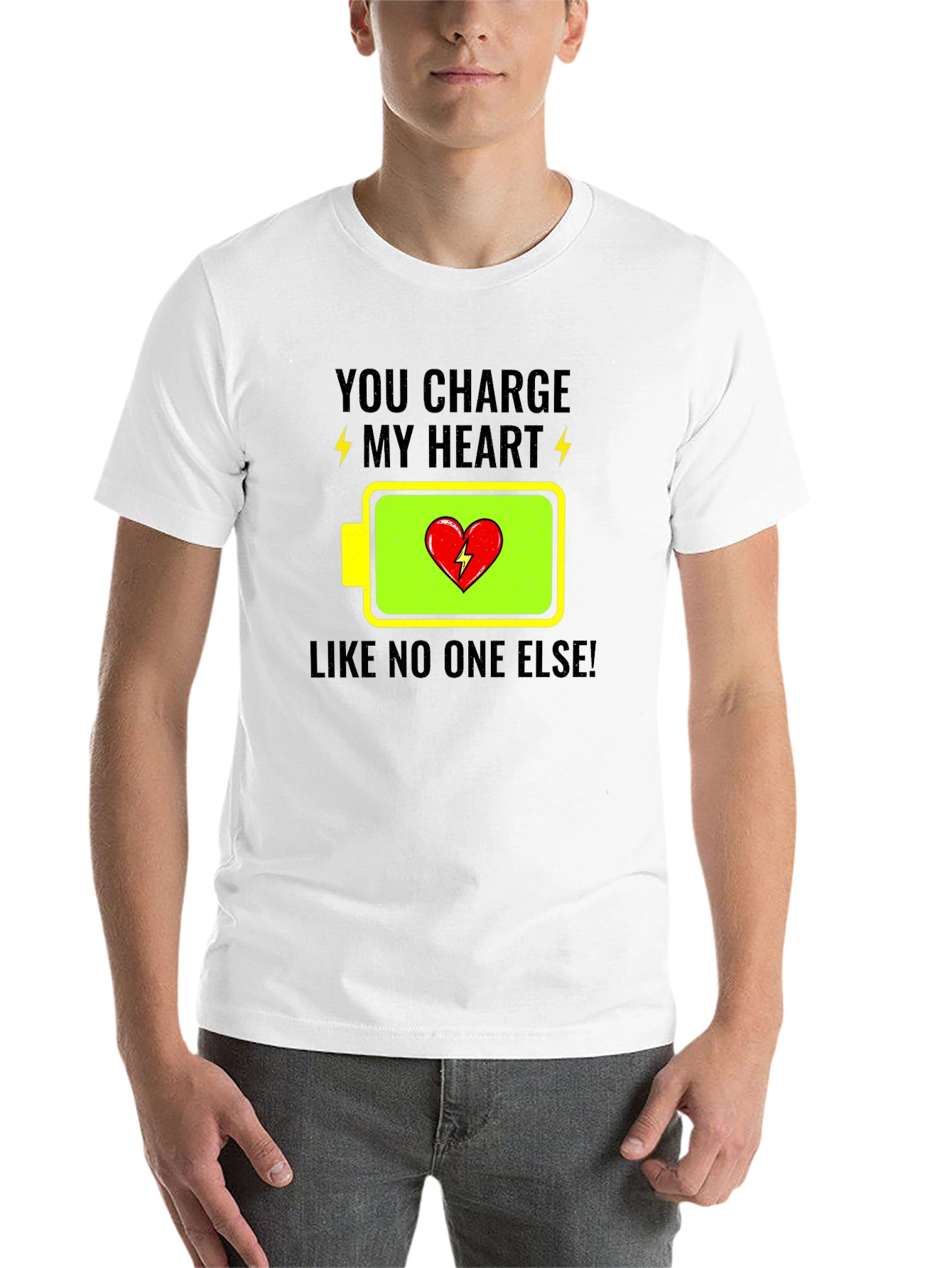 Black You Charge My Heart Graphic Tee - Black T-Shirt view 14