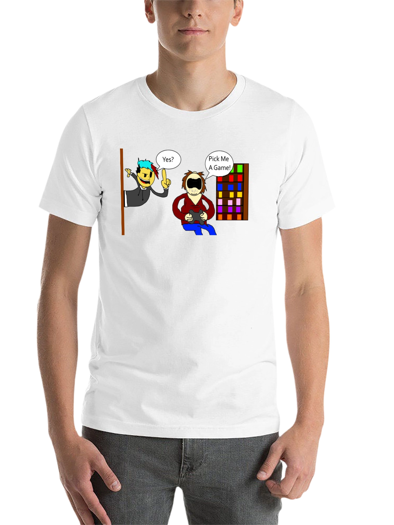 Black Gamer Choice Graphic Tee - Pick Me A Game! Black T-Shirt view 14