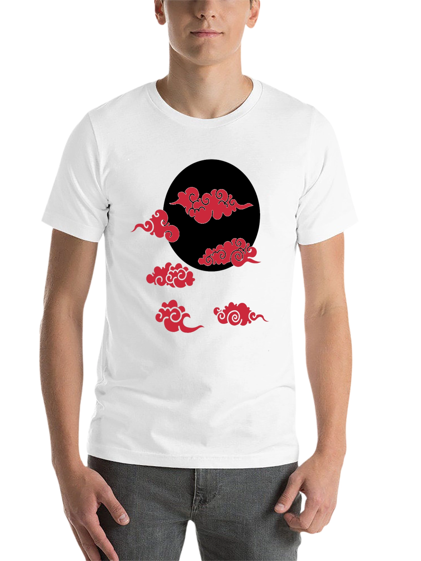 Black Cloud Pattern Graphic Tee - Black T-Shirt view 14