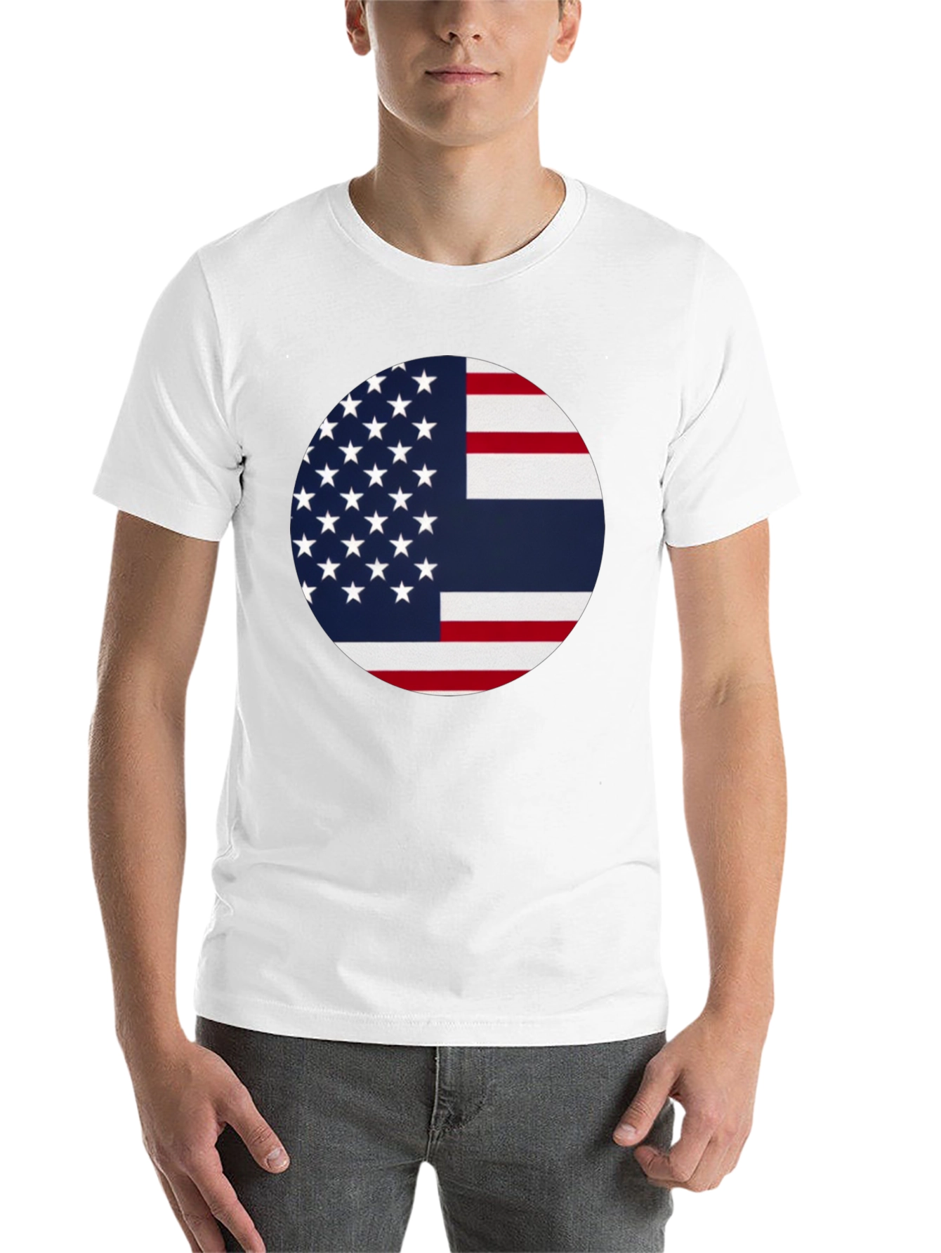Black USA & Thailand Flag Graphic Tee - Stylish Fusion T-Shirt view 14
